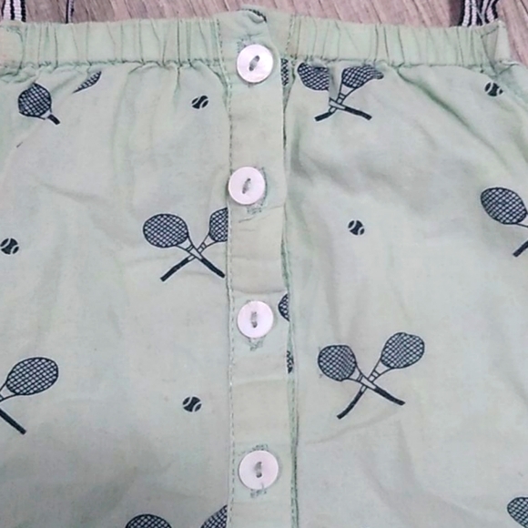 Nice Things Mini mint green tennis print romper 18 summer beach strappy bows - Picture 6 of 12